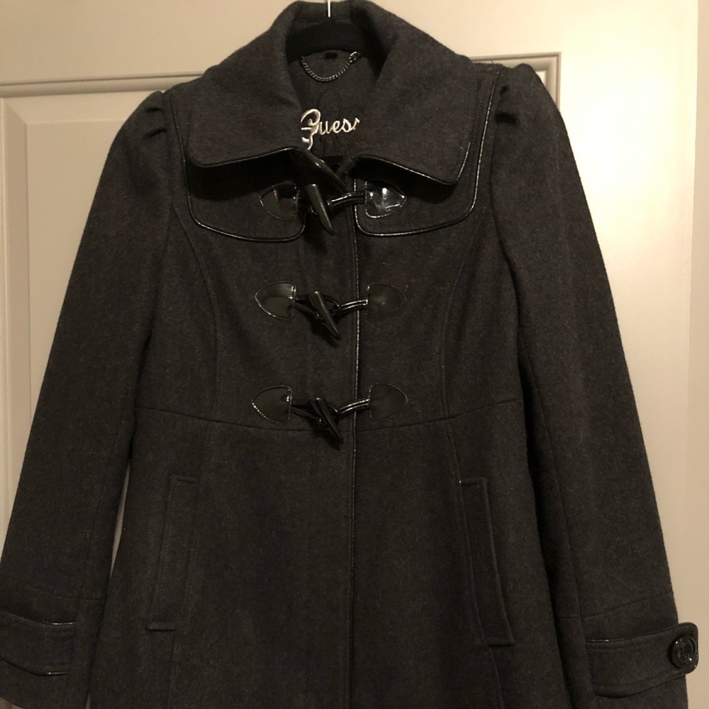 Charcoal Black winter pea coat